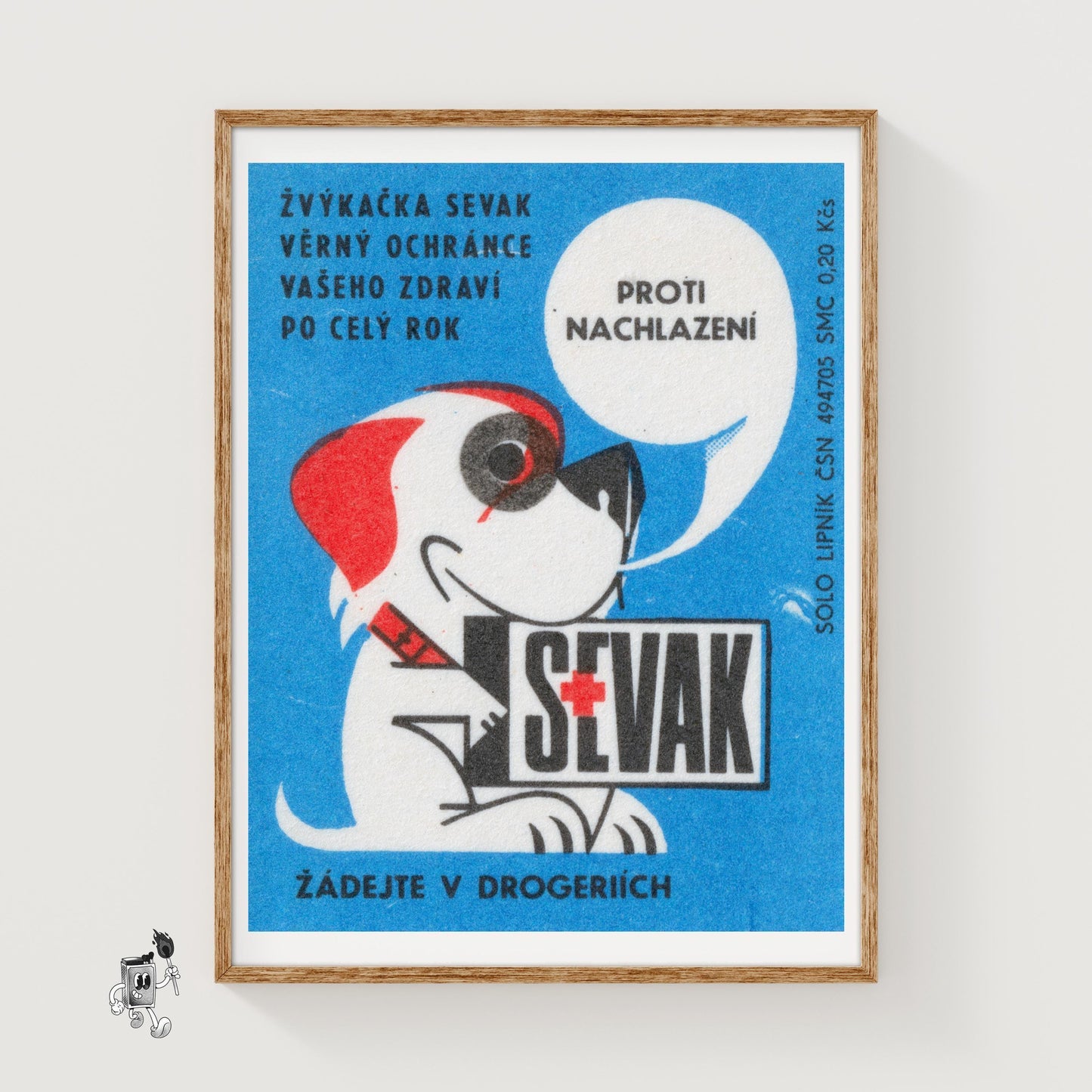 Talking Dog - vintage matchbox label print