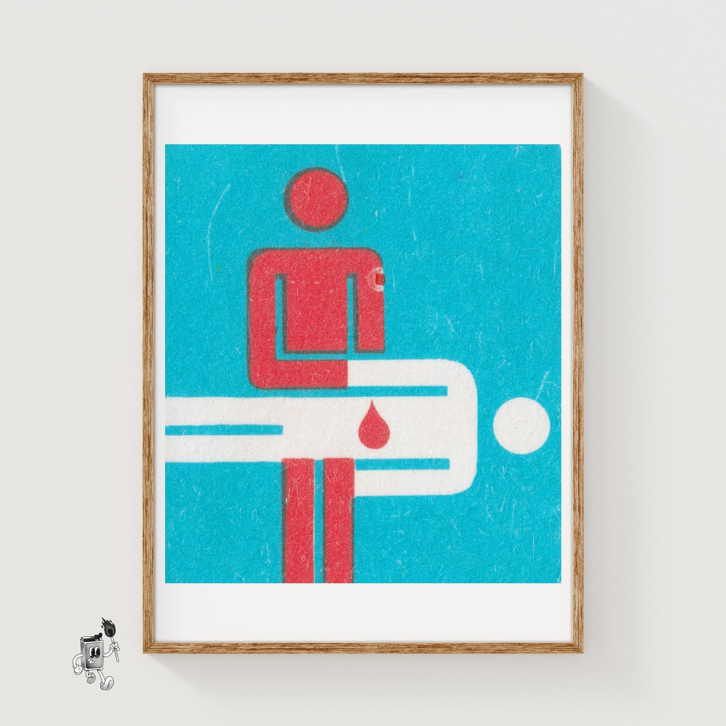 Bleeding Patient - vintage matchbox label print