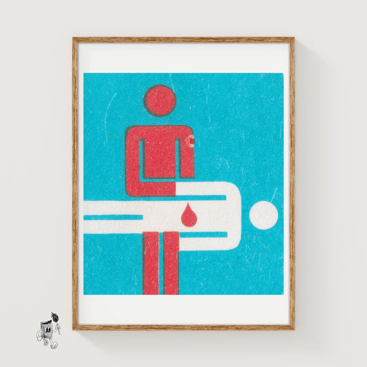 Bleeding Patient - vintage matchbox label print