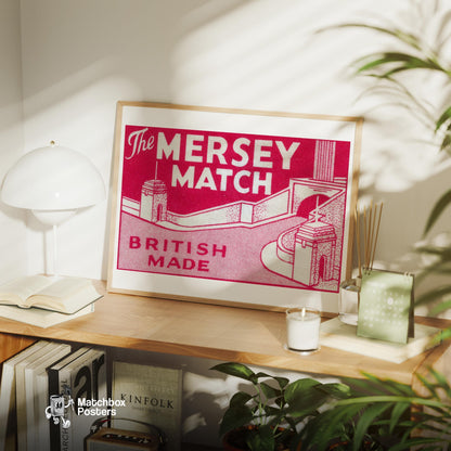 Bridge - vintage matchbox label print - office wall