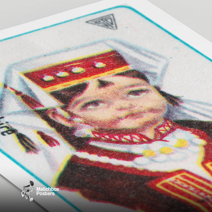Bosnian Girl - vintage matchbox label print - close-up detail