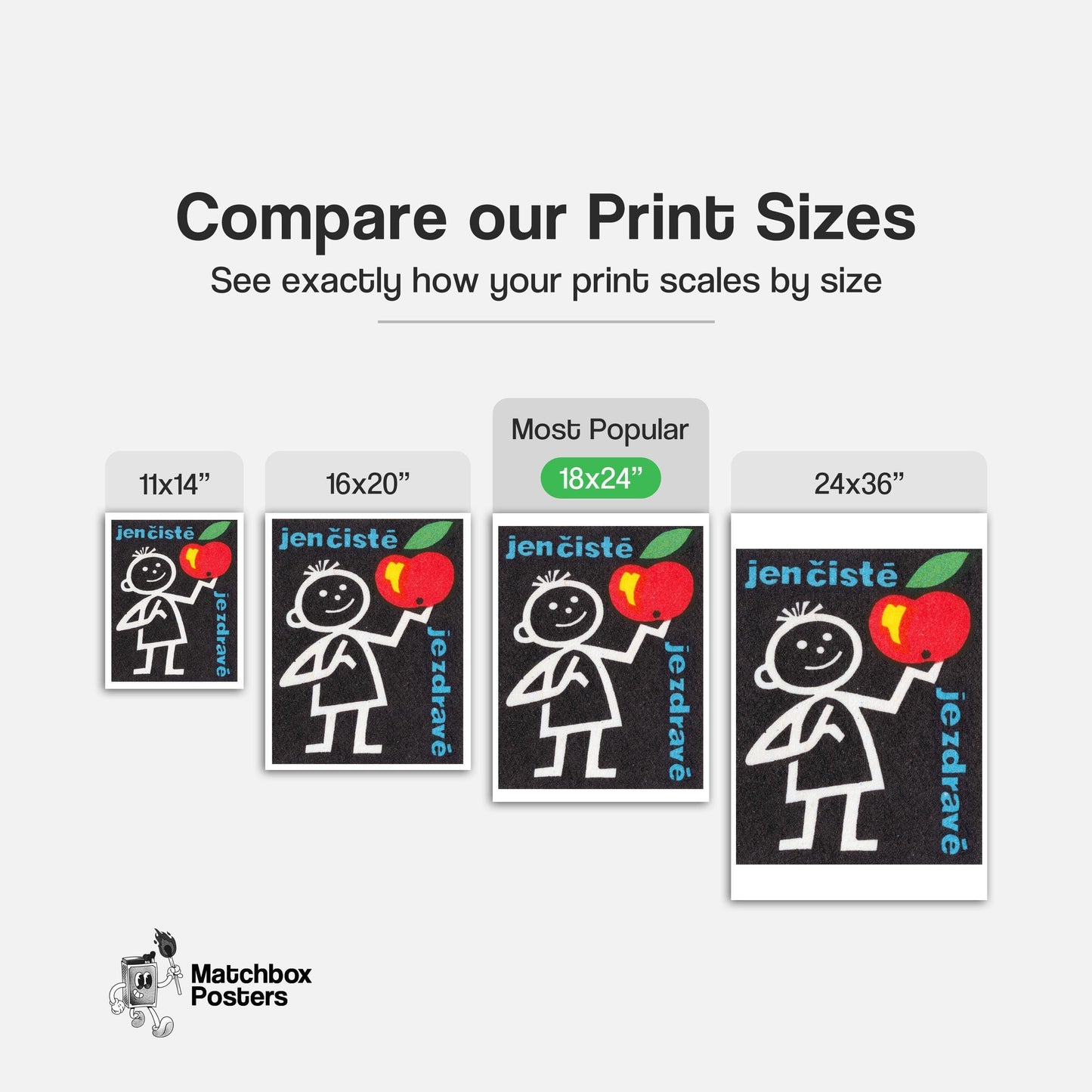 Child with Red Apple - vintage matchbox label print - gallery wall preview