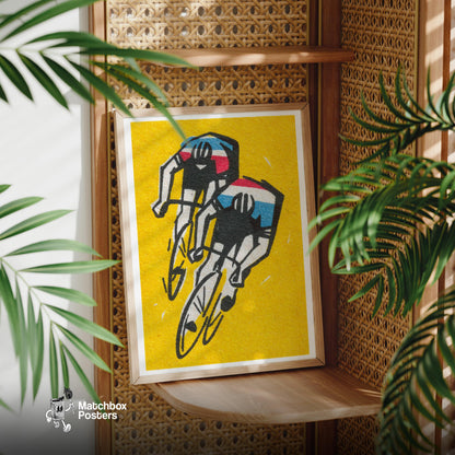 Track Cycling - vintage matchbox label print - office wall