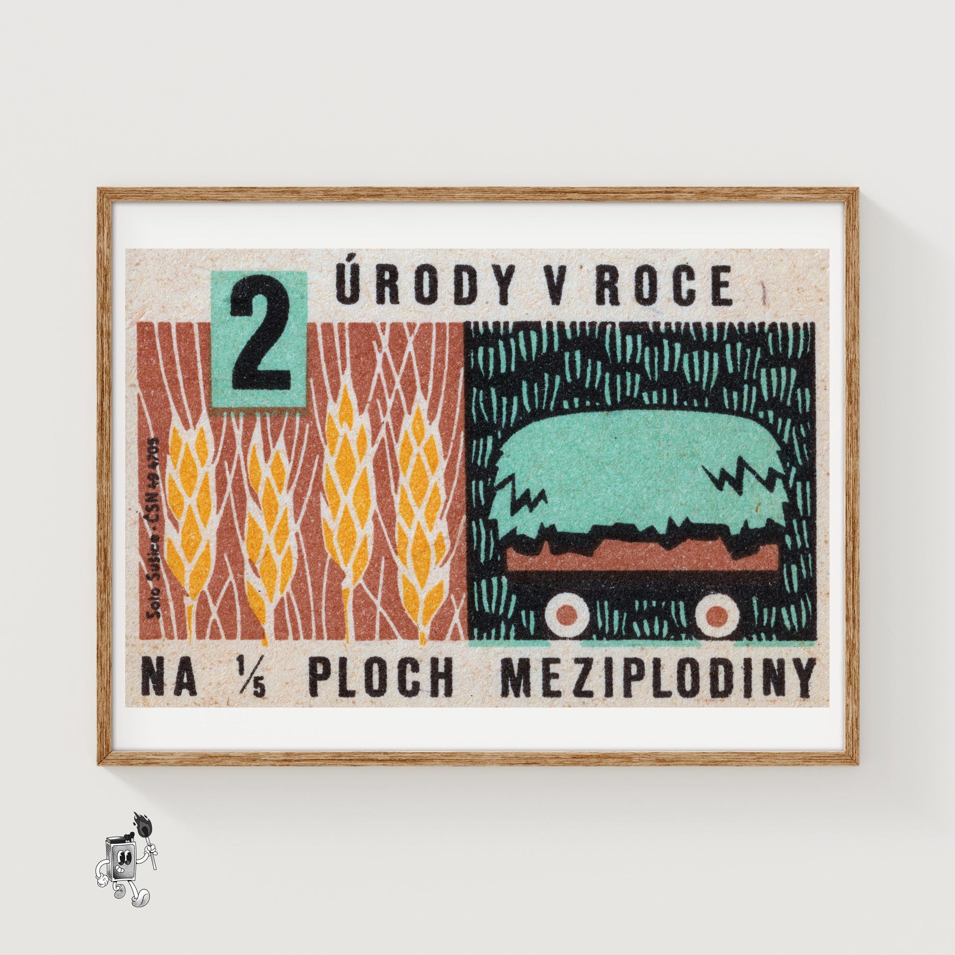 Wheat Harvest - vintage matchbox label print