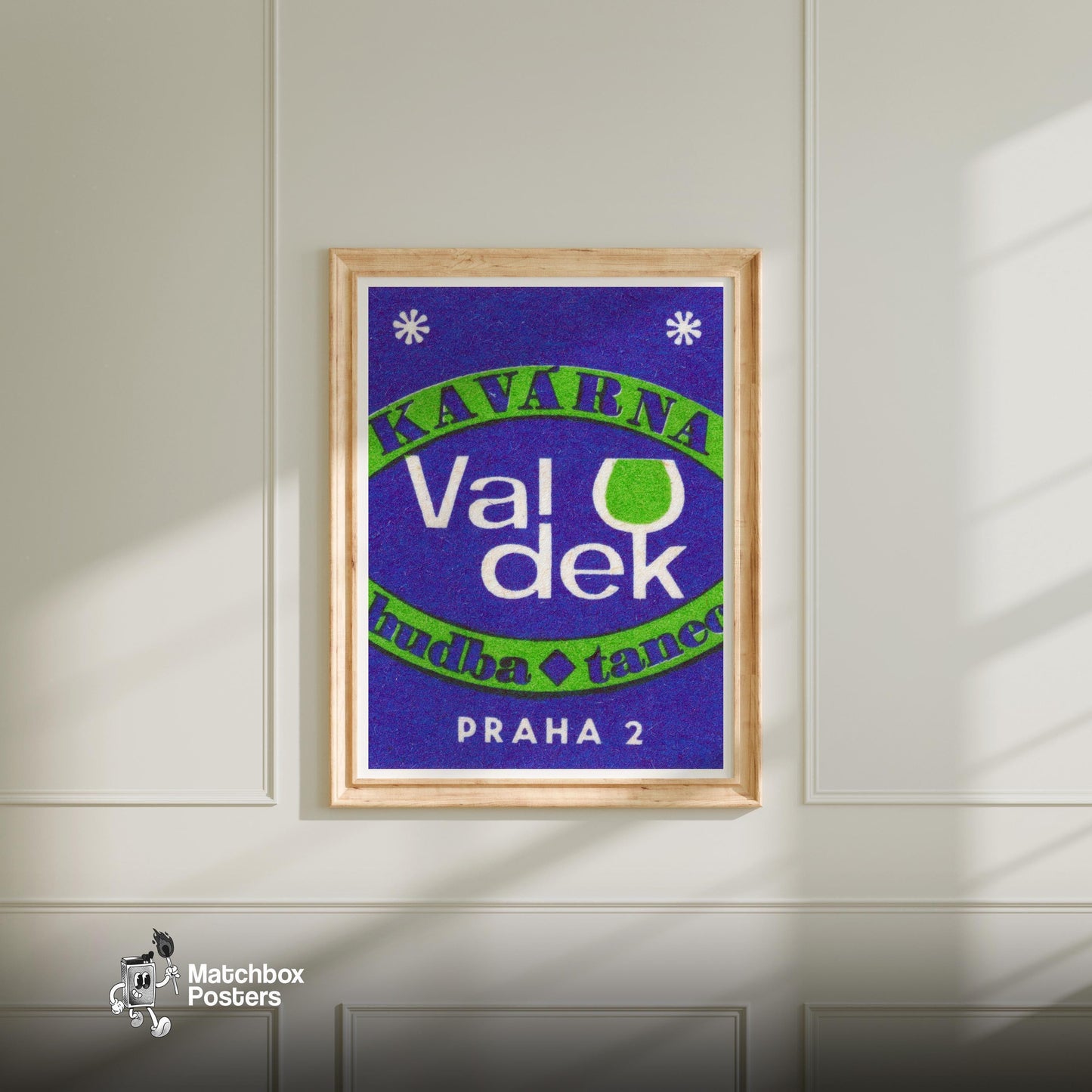 Wine Advertizement - vintage matchbox label print - bedroom mockup
