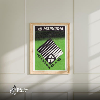 Your Four Leaf Clover - vintage matchbox label print - bedroom mockup