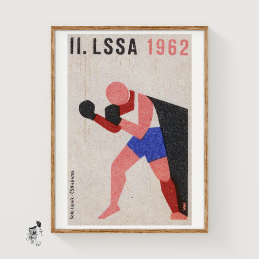 Boxer - vintage matchbox label print