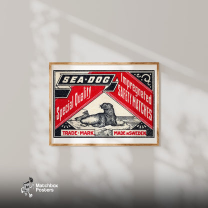 Swedish Matchbox Print - vintage matchbox label print - bedroom mockup