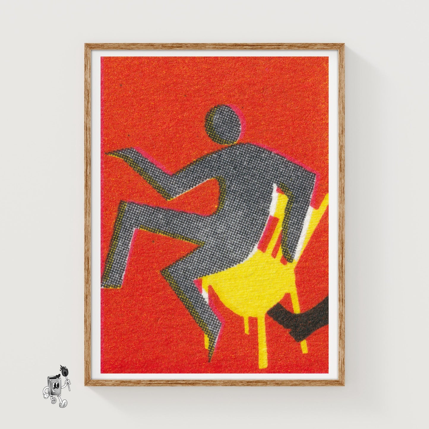 Abstract Figure - vintage matchbox label print
