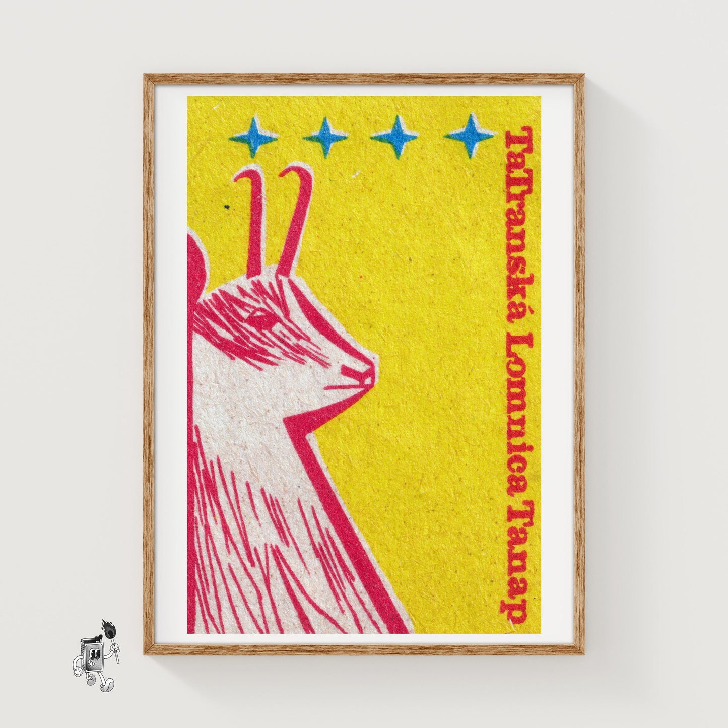 Red Goat - vintage matchbox label print