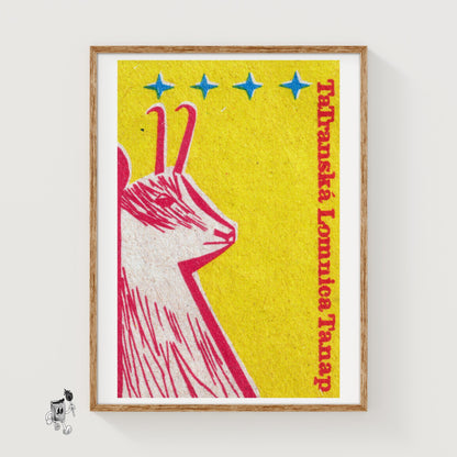 Red Goat - vintage matchbox label print