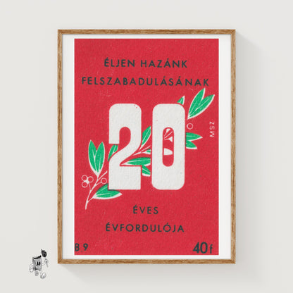 Hungarian Liberation Anniversary - vintage matchbox label print