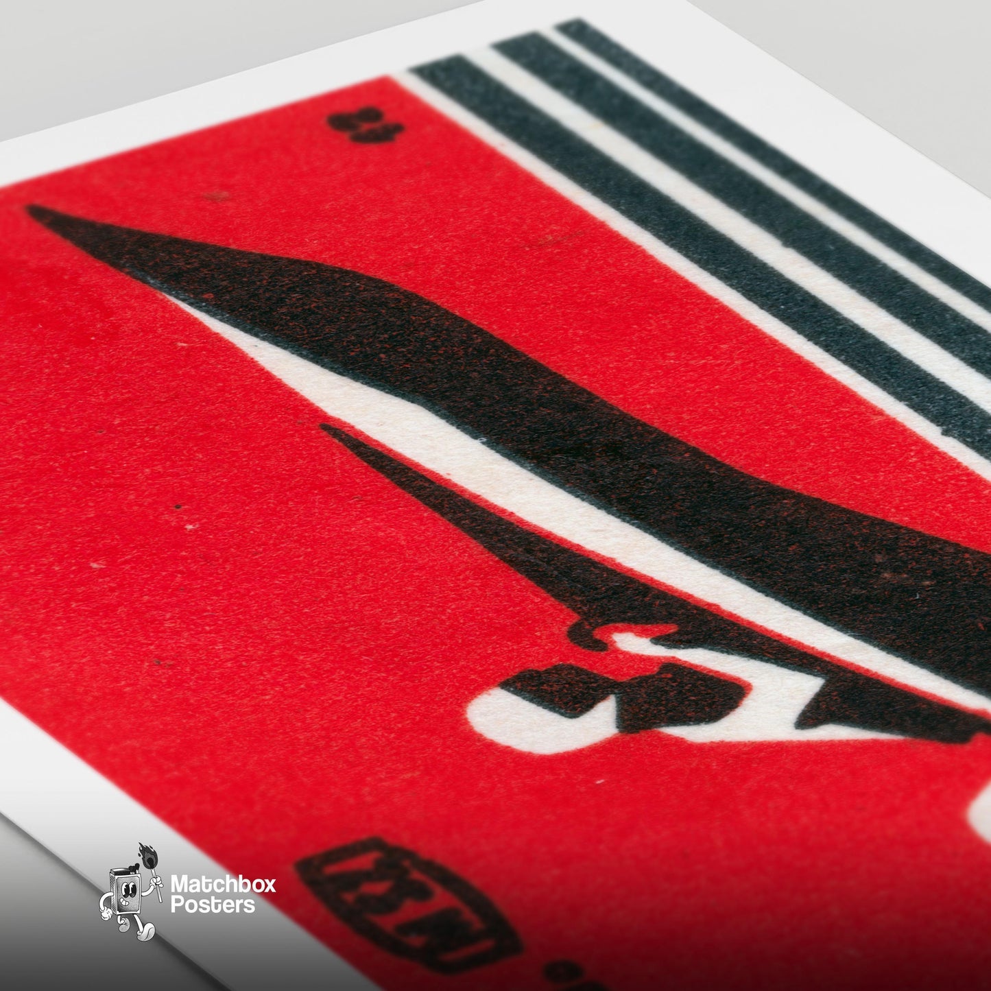 Speedboat - vintage matchbox label print - close-up detail