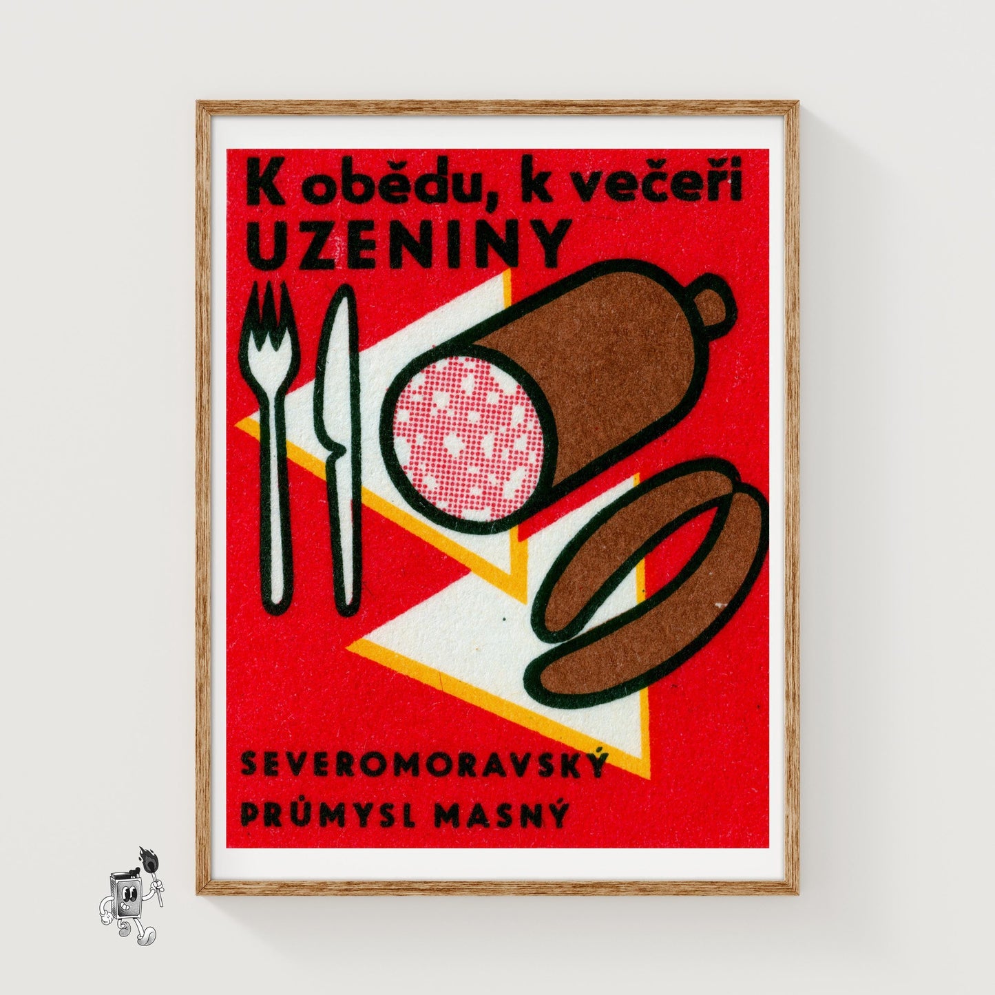 Sausage and Cured Meats - vintage matchbox label print