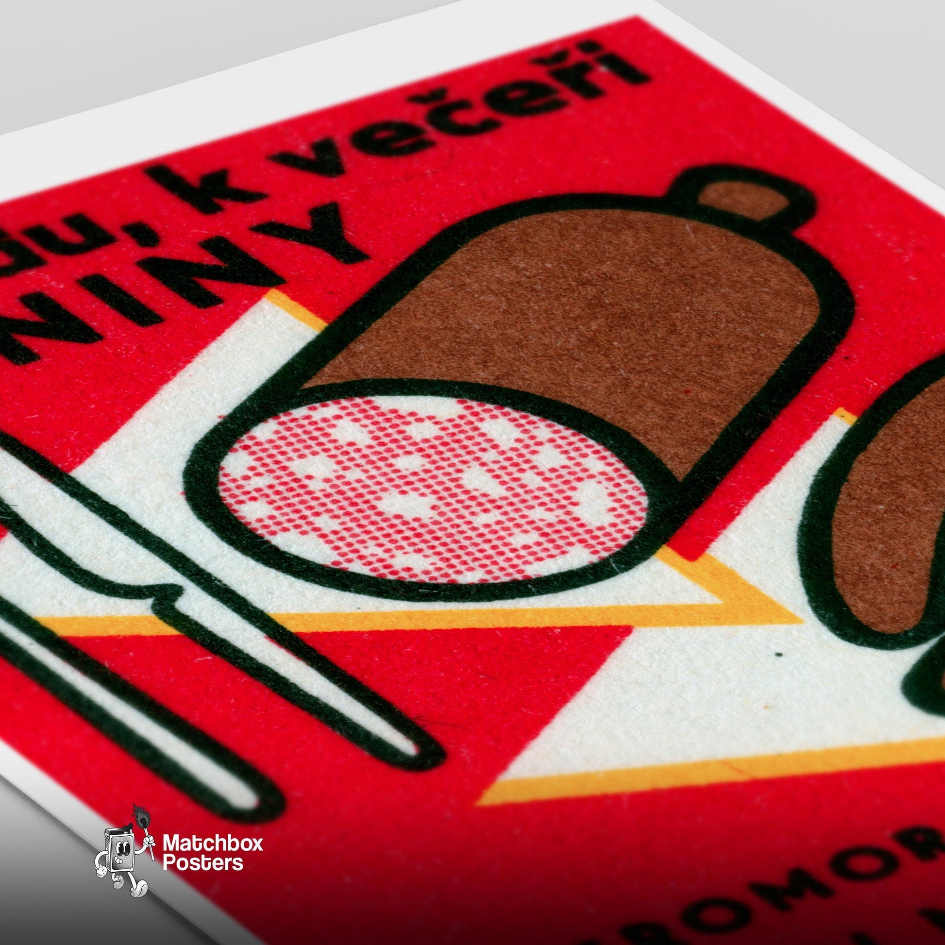 Sausage and Cured Meats - vintage matchbox label print - close-up detail