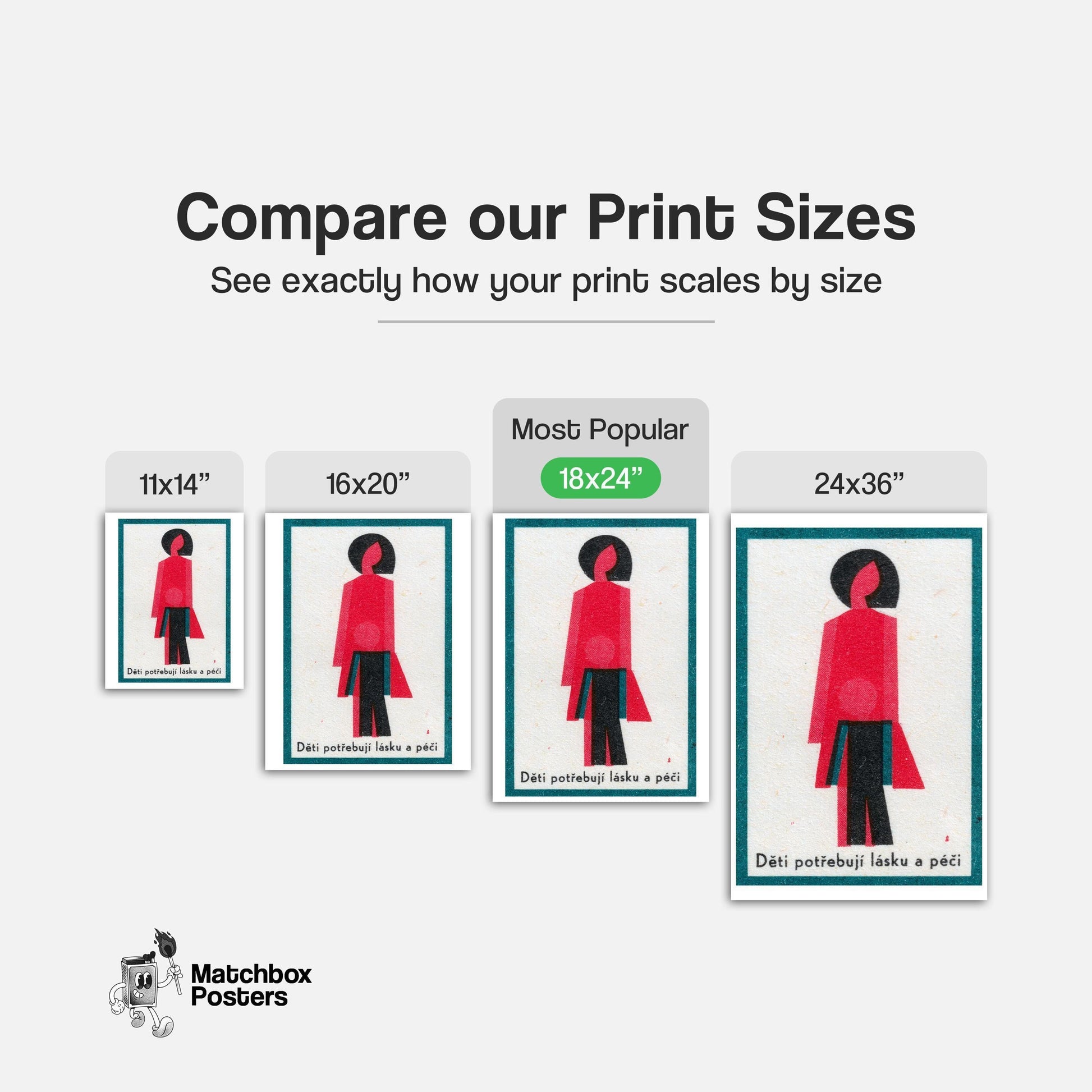 Stylized Abstract Figures Of A Parent - vintage matchbox label print - gallery wall preview