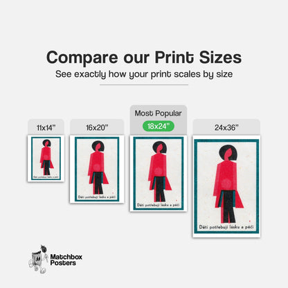 Stylized Abstract Figures Of A Parent - vintage matchbox label print - gallery wall preview
