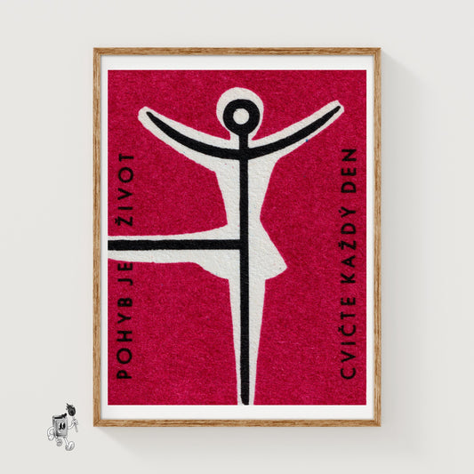 Dynamic Human Figure - vintage matchbox label print