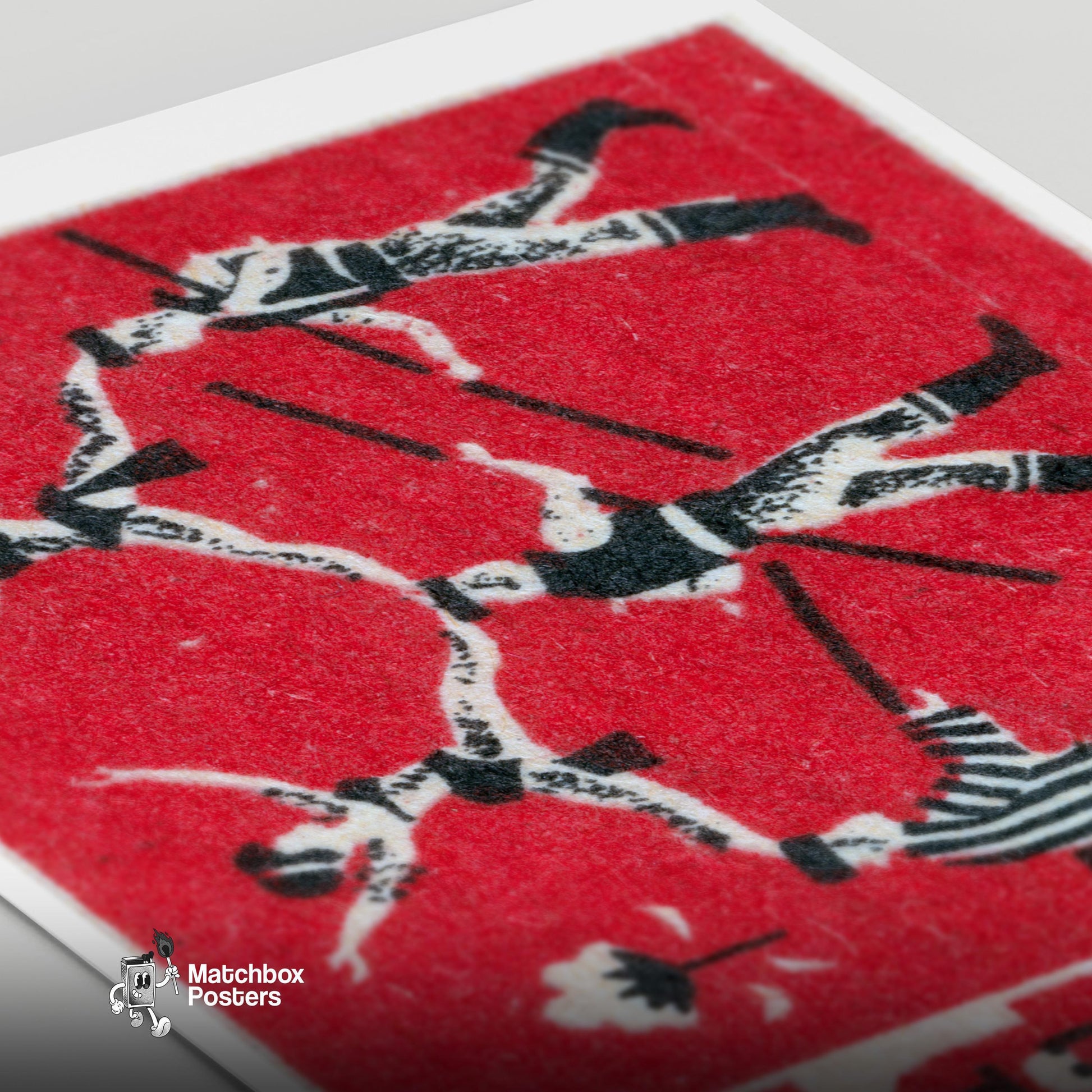 Acrobats - vintage matchbox label print - close-up detail