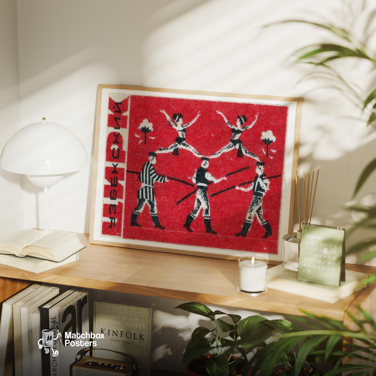 Acrobats - vintage matchbox label print - office wall