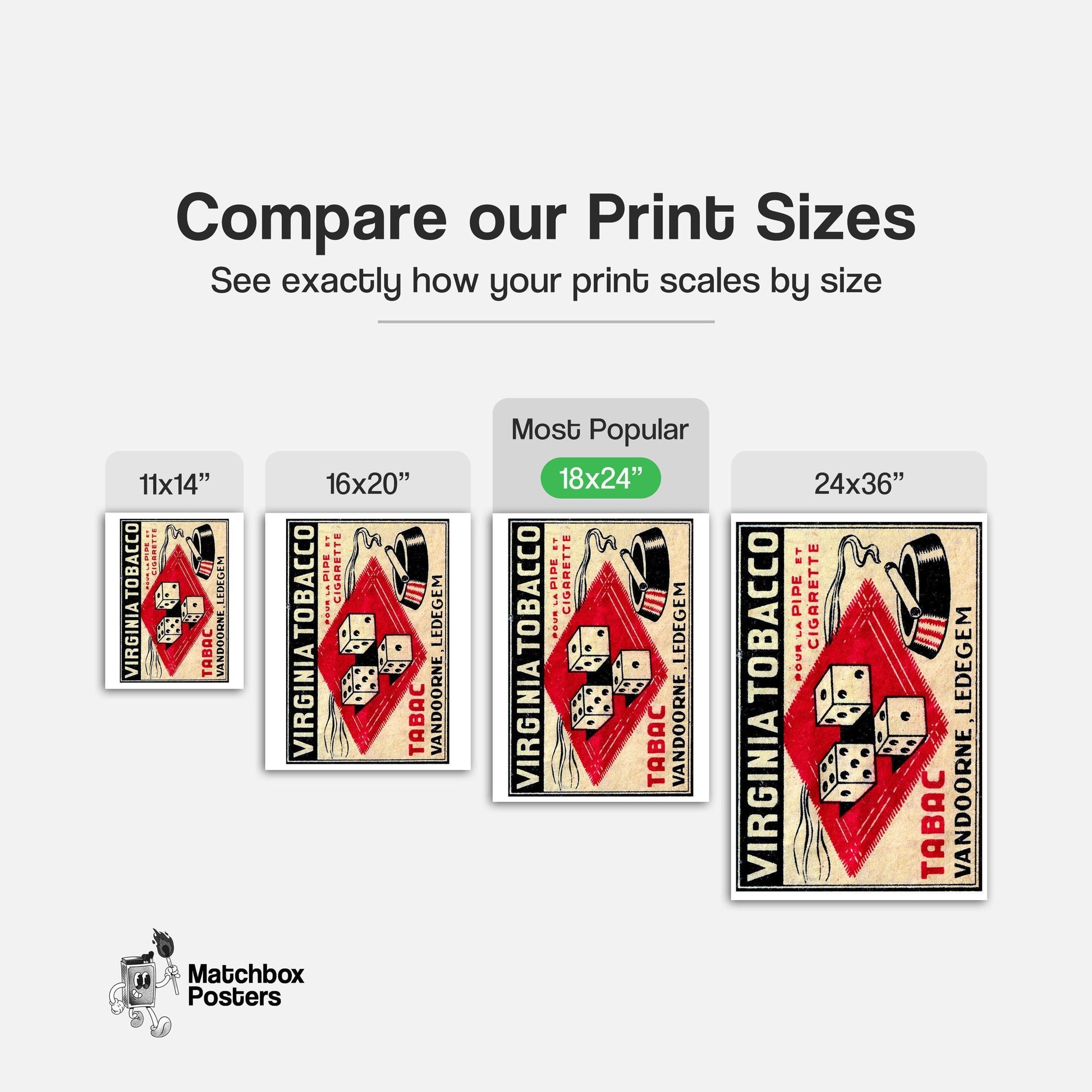 Dice France - vintage matchbox label print - gallery wall preview