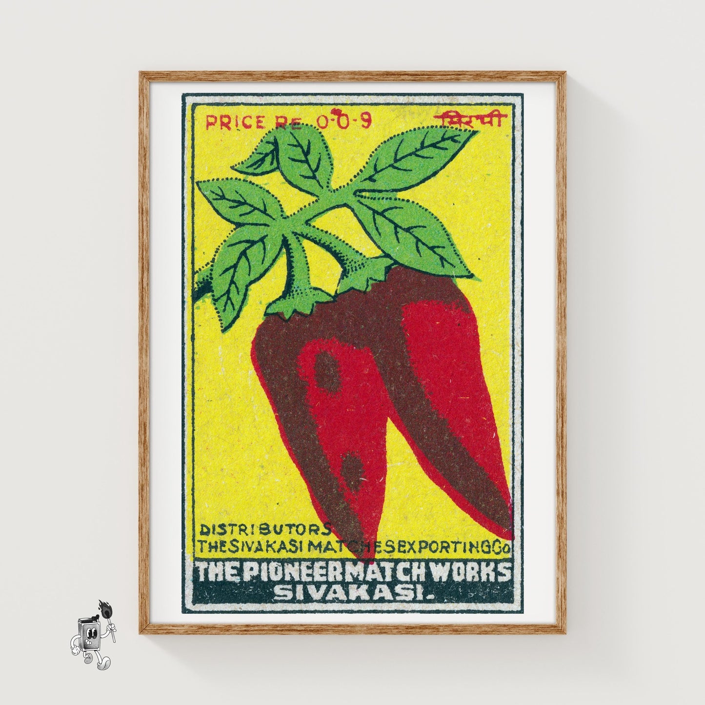 Red Chili Peppers - vintage matchbox label print