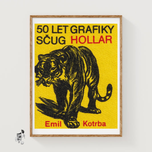 Tiger - vintage matchbox label print