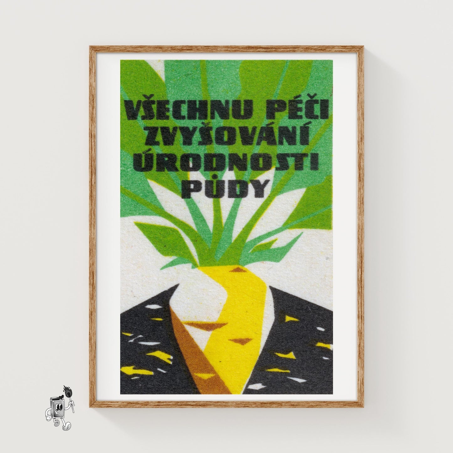 Turnip - vintage matchbox label print