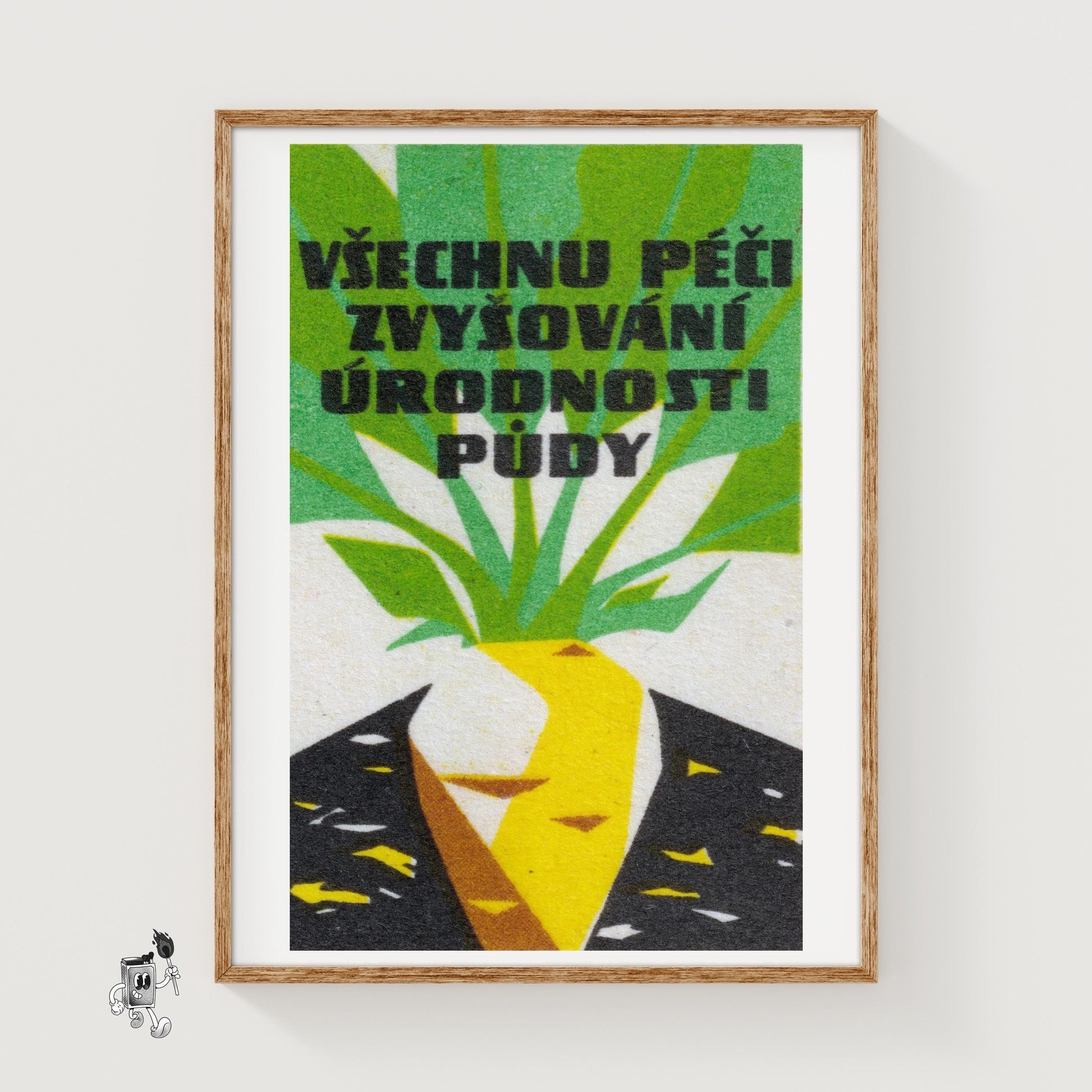 Turnip - vintage matchbox label print
