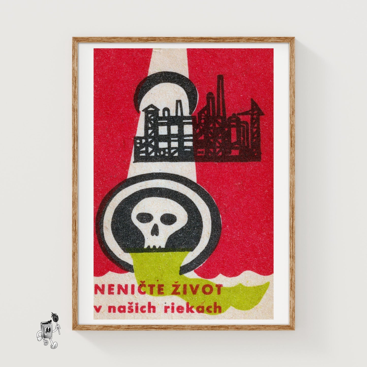 Industrial Buildings - vintage matchbox label print