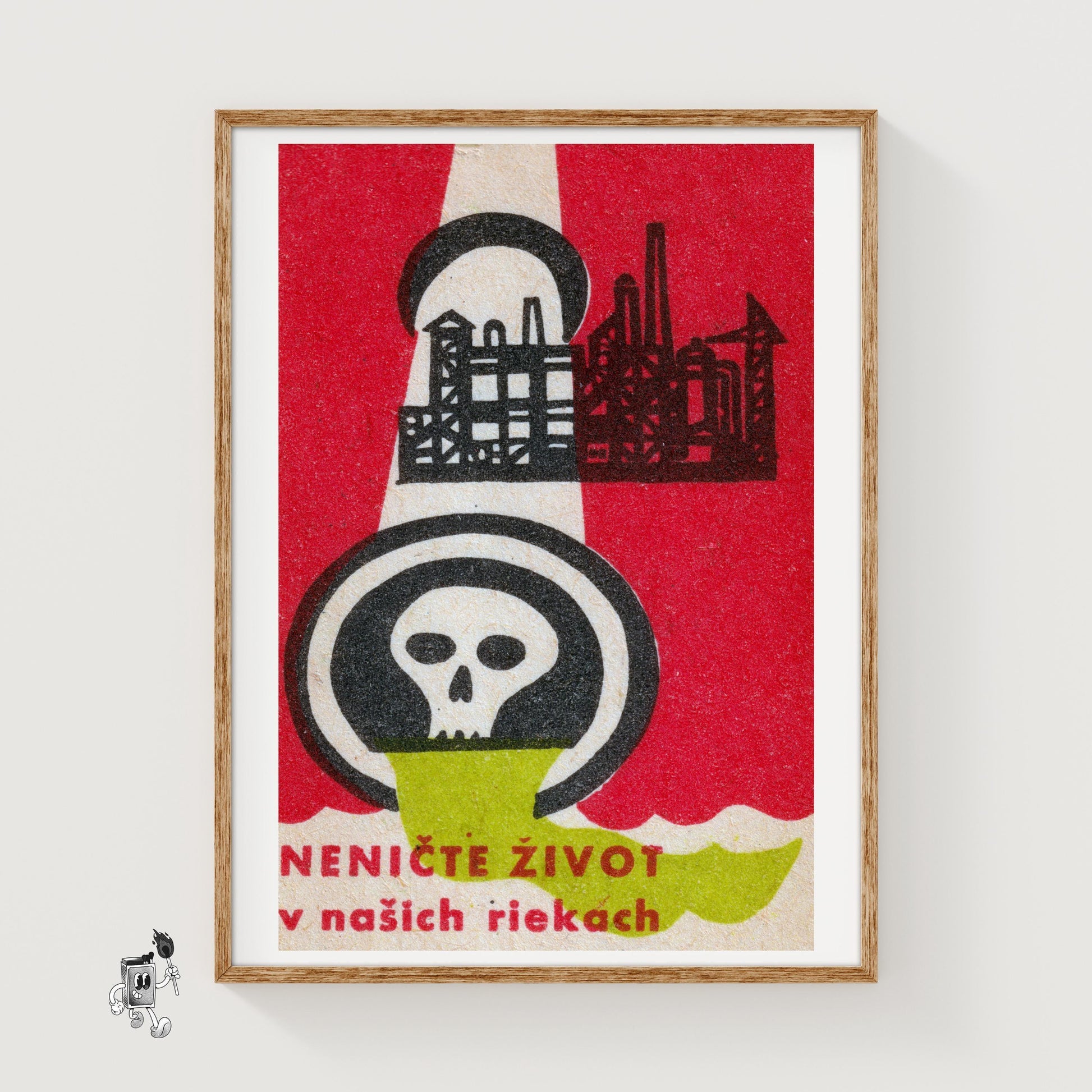 Industrial Buildings - vintage matchbox label print