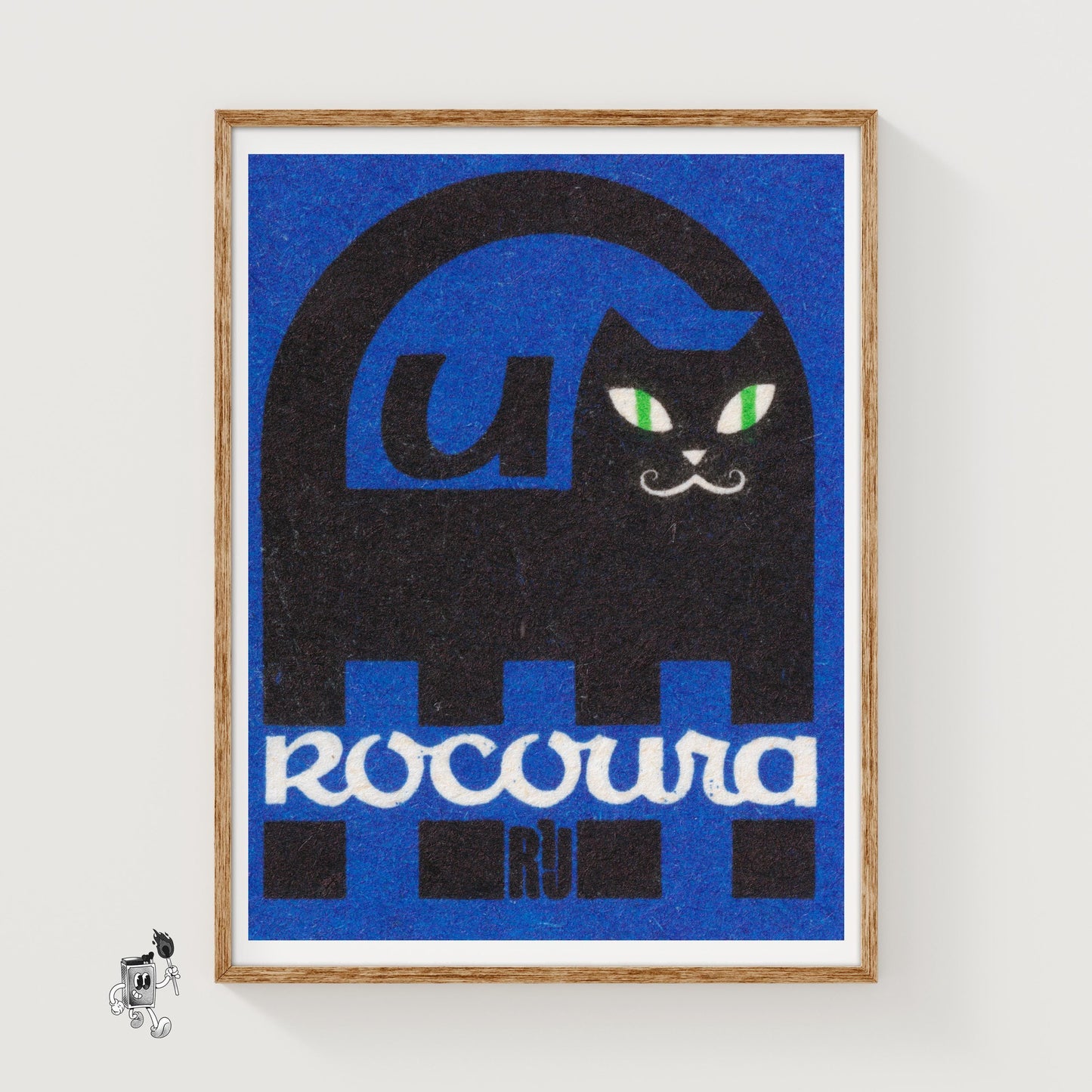 Black Cat - vintage matchbox label print
