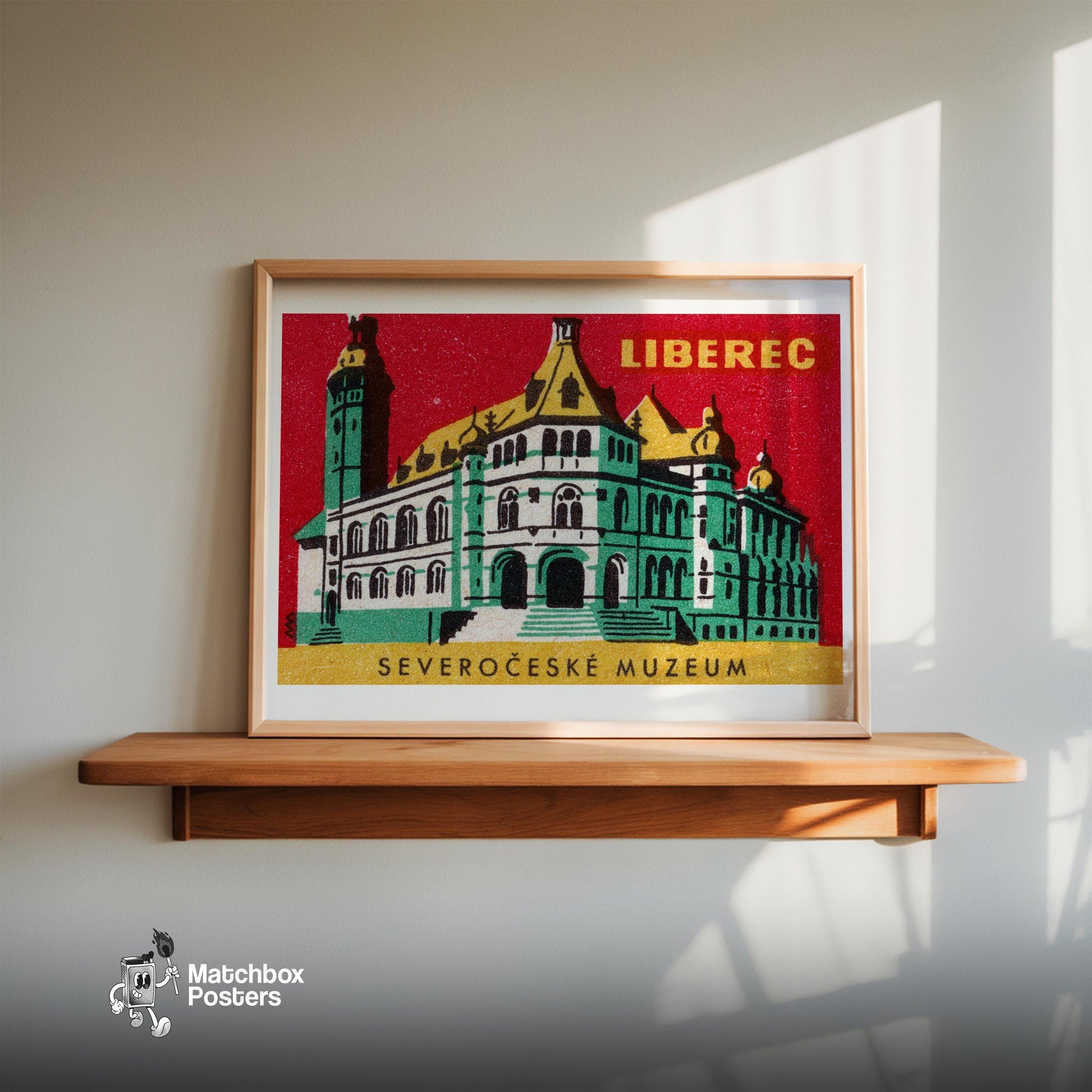 Severočeské Muzeum - vintage matchbox label print - size comparison
