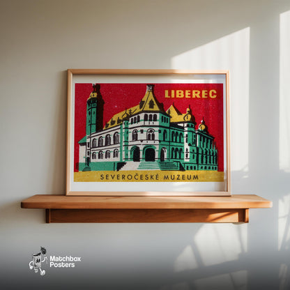 Severočeské Muzeum - vintage matchbox label print - size comparison