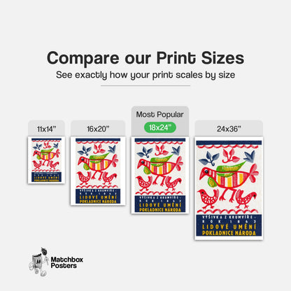 Stylized Red - vintage matchbox label print - gallery wall preview