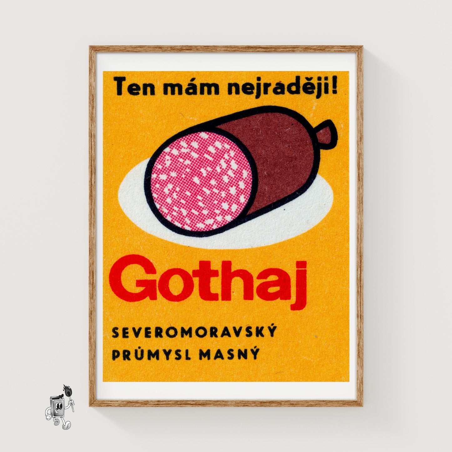 Sliced Sausage - vintage matchbox label print