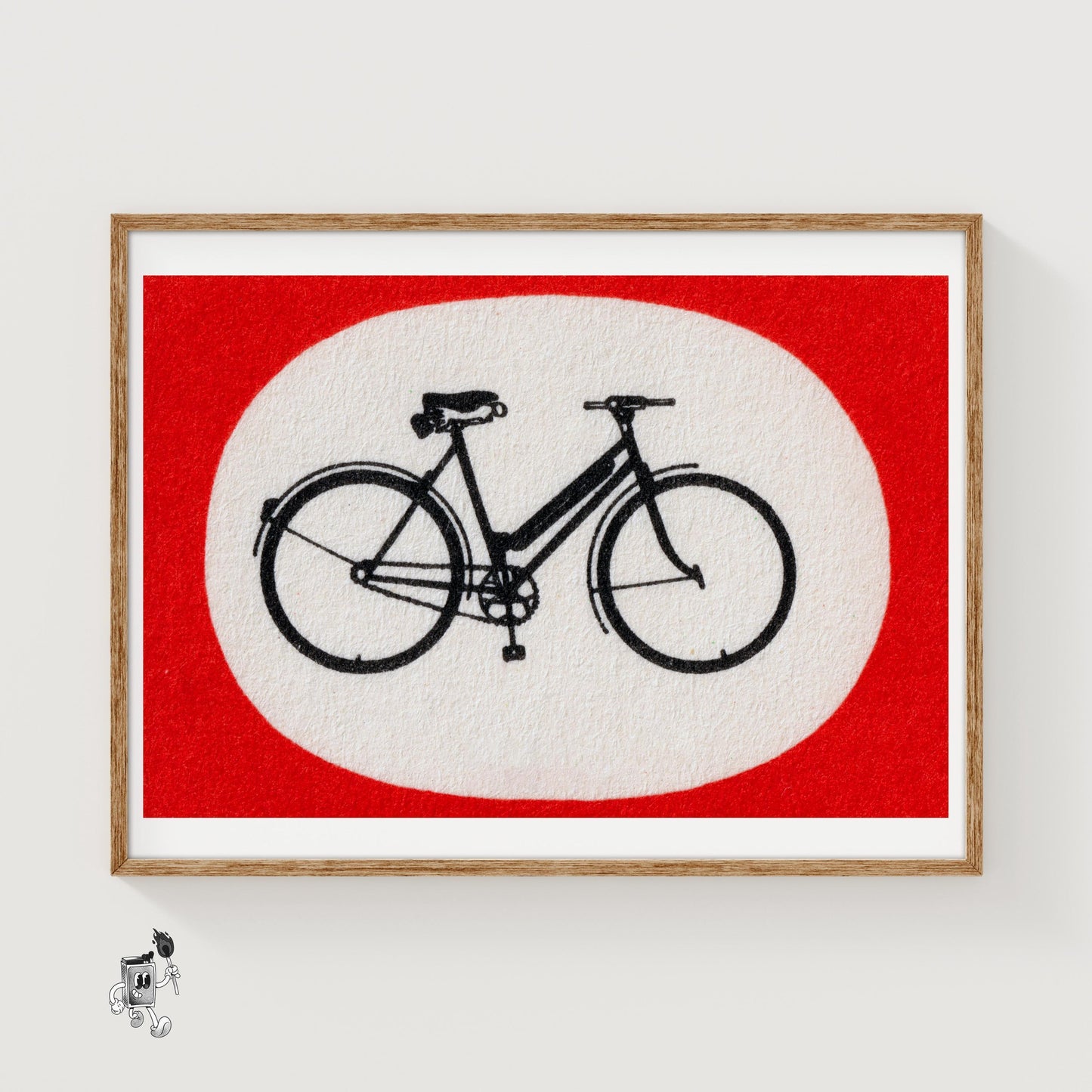 Bicycle - vintage matchbox label print