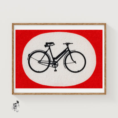 Bicycle - vintage matchbox label print