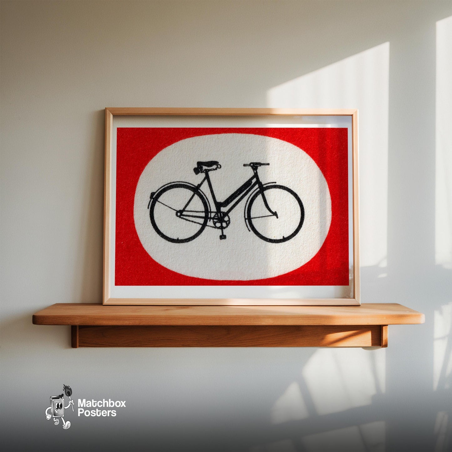 Bicycle - vintage matchbox label print - size comparison