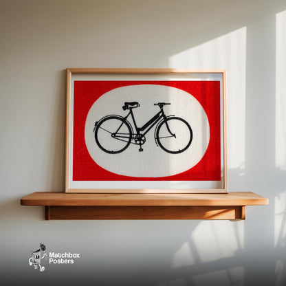Bicycle - vintage matchbox label print - size comparison