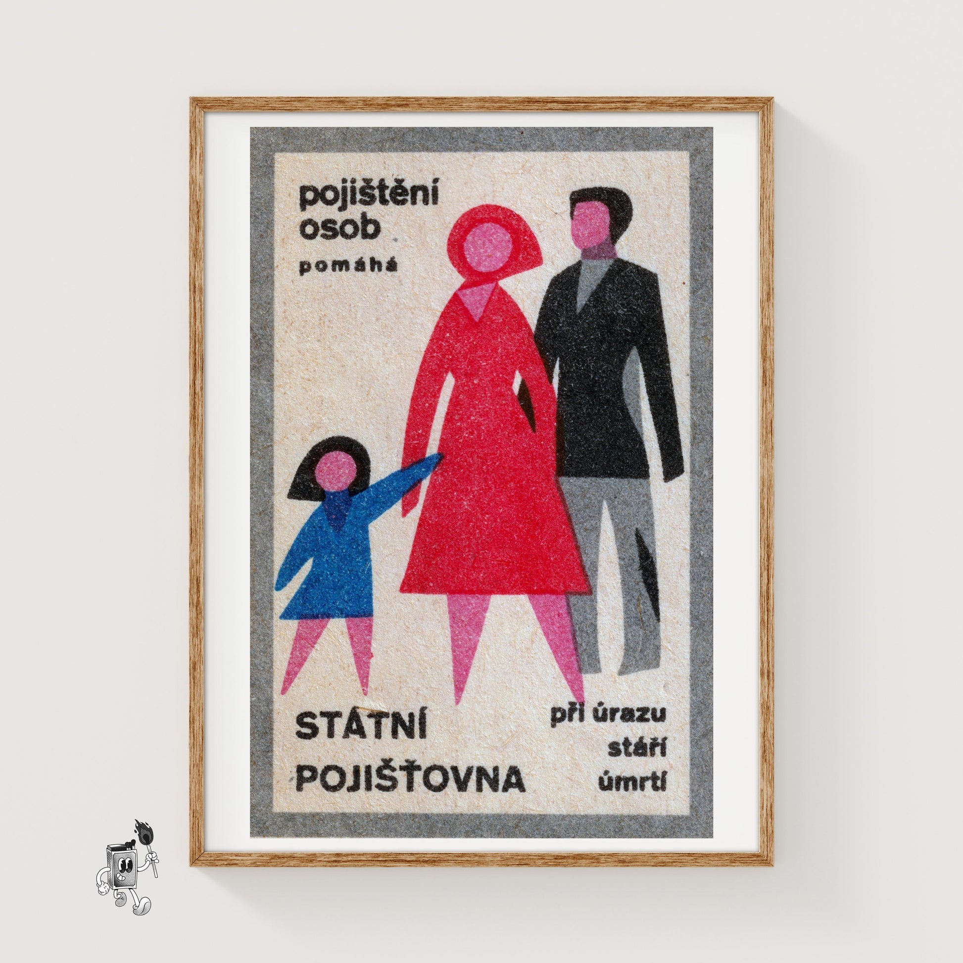 Family - vintage matchbox label print