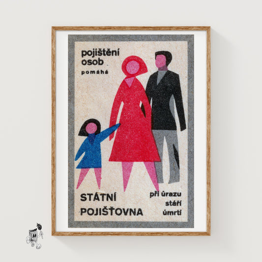 Family - vintage matchbox label print