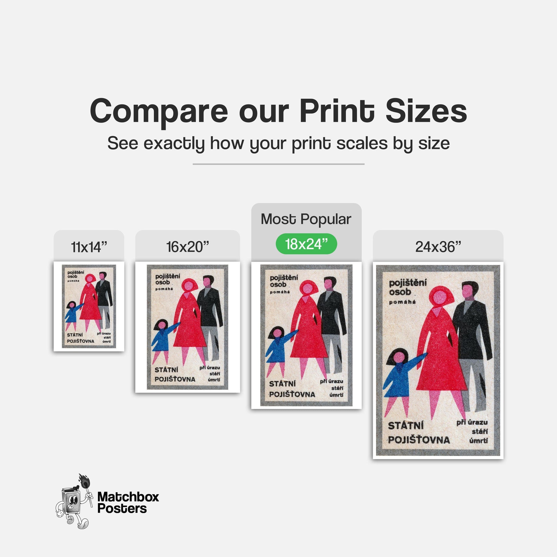 Family - vintage matchbox label print - gallery wall preview