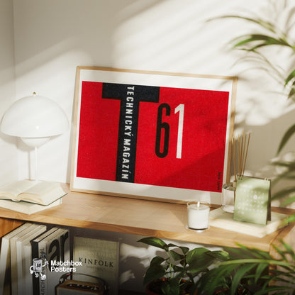 Large Letter 'T' - vintage matchbox label print - office wall
