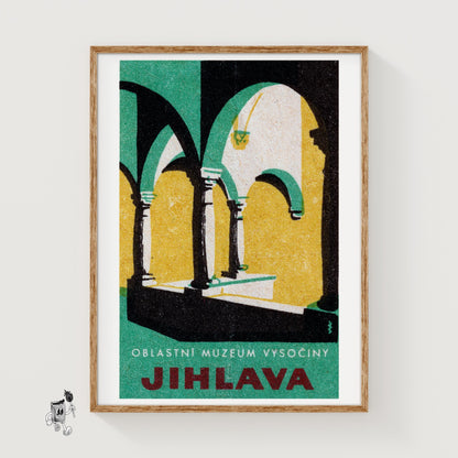 Arched Colonnade - vintage matchbox label print