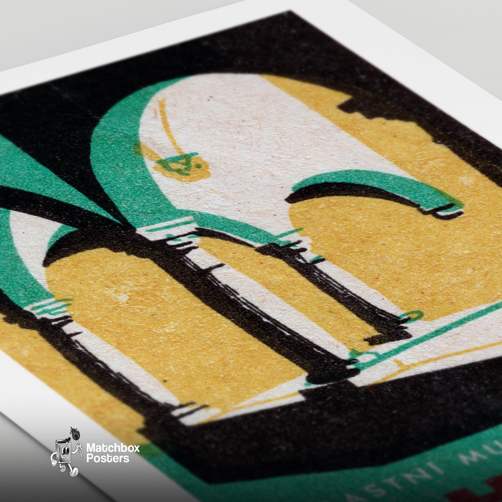 Arched Colonnade - vintage matchbox label print - close-up detail