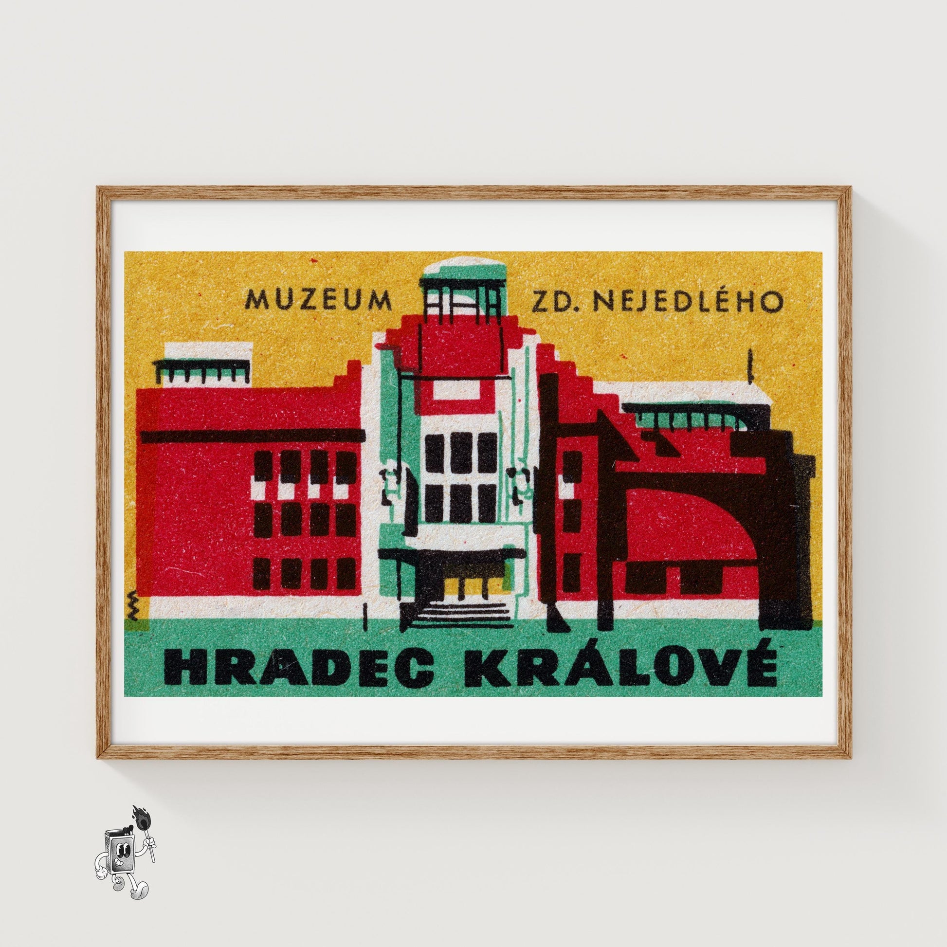 Zd Nejedleho Museum - vintage matchbox label print