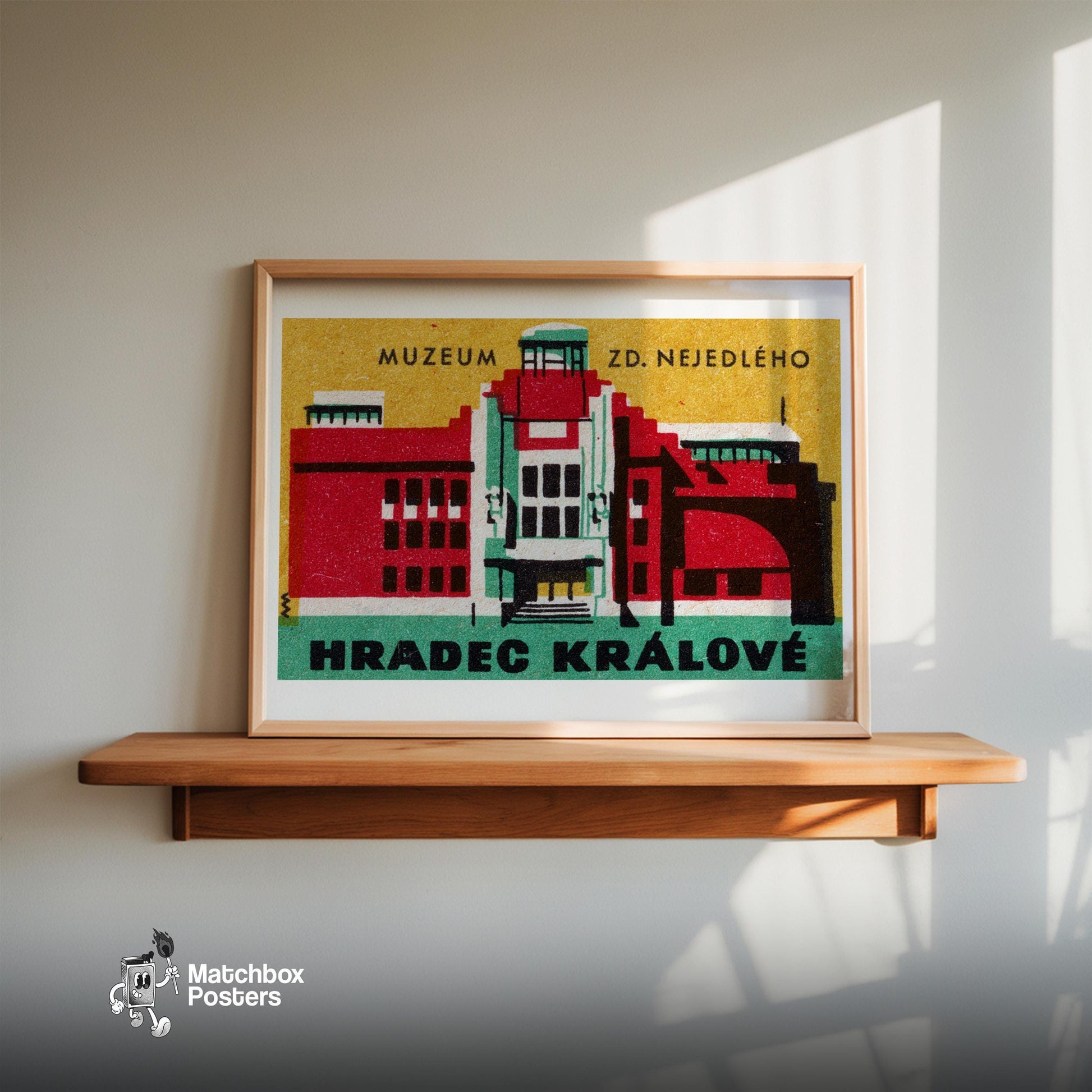 Zd Nejedleho Museum - vintage matchbox label print - size comparison