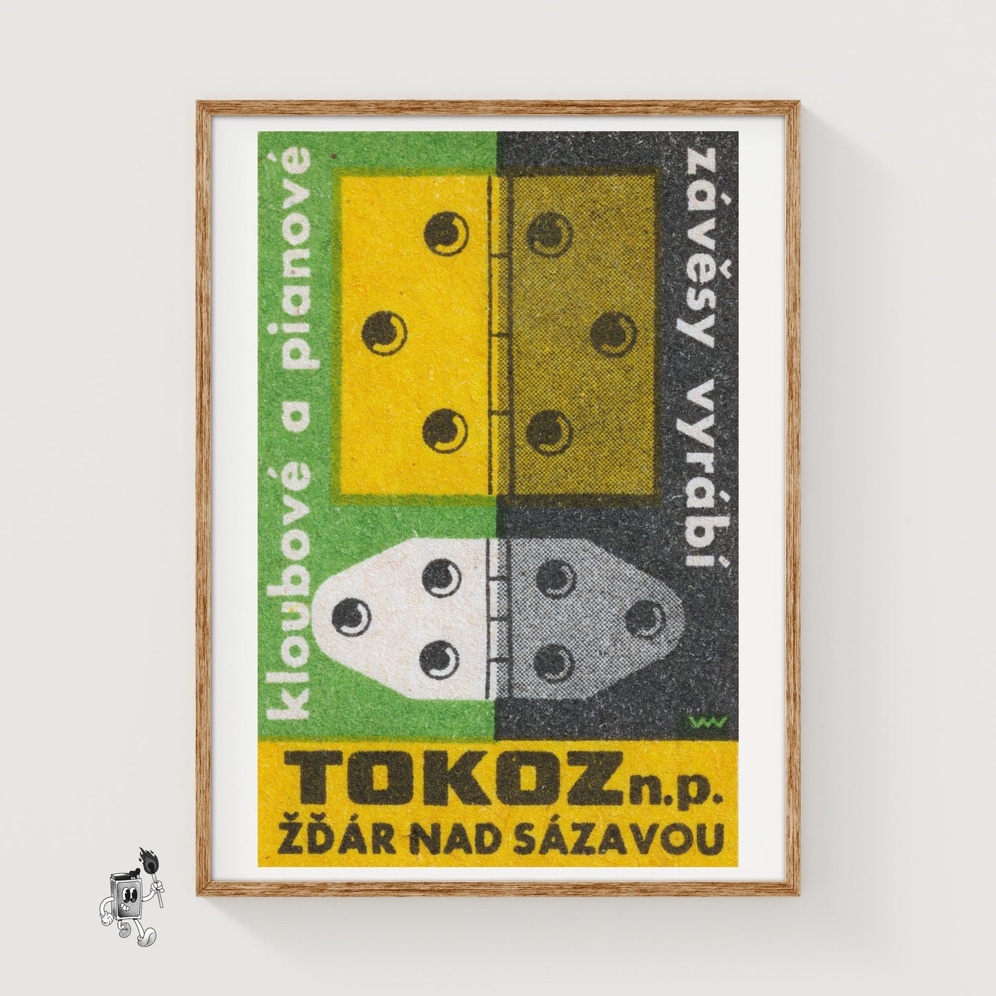 Hinges - vintage matchbox label print