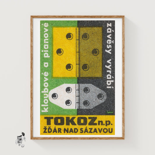 Hinges - vintage matchbox label print